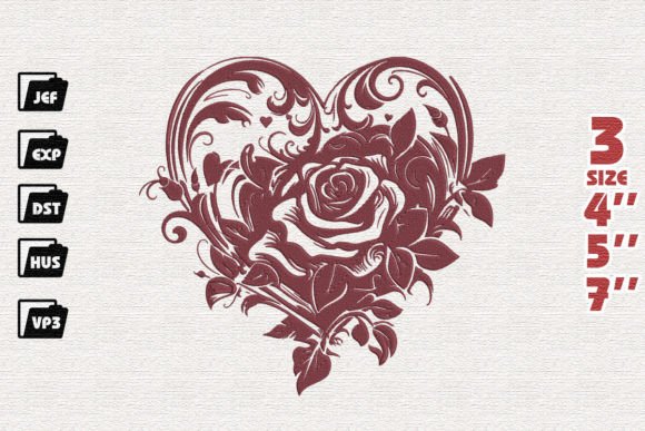 Heart with Rose: A Charming Valentine Embroidery Design Review