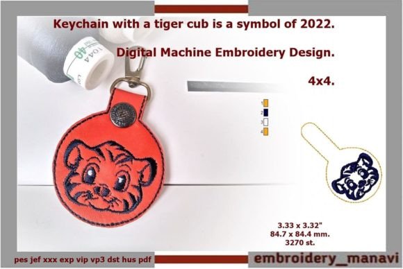 In the Hoop Keychain with a Tiger