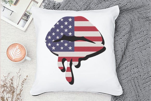 Lip Flag USA: A Whimsical Pick for Independence Day Embroidery