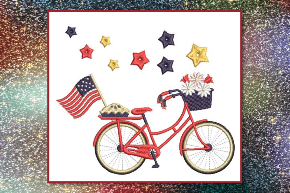 Patriotic Bicycle: A Charming 4th of July Embroidery Review