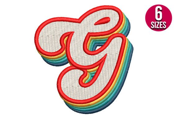 Retro Alphabet Letter G Embroidery Design