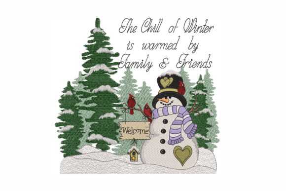 Snowman with Cardinal: A Winter Embroidery Review